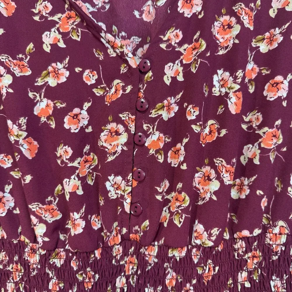 Inspired Hearts purple floral dress with long‎ sleeves. Girls XL